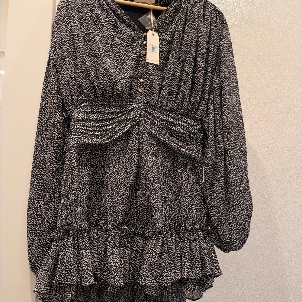 Apricot Lane Black and White Ruffle Dress
